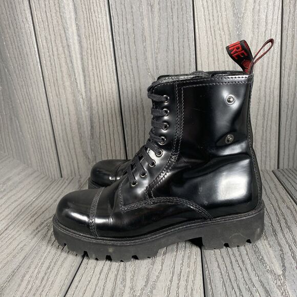 ZADIG & VOLTAIRE Black Leather Cap-Toe Ankle Boots 36 (No patch) Made Portugal - Picture 8 of 16